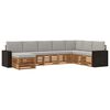 vidaXL Conjunto de Sof&aacute;s para Exterior 8 pcs Natural e Cinzento-Claro