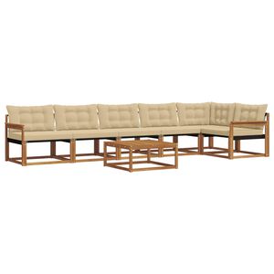 vidaXL Conjunto de Sof&aacute;s para Exterior 7 pcs Natural e Bege