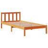 vidaXL Estrutura cama c/ cabeceira 75x190 cm pinho maciço castanho-mel