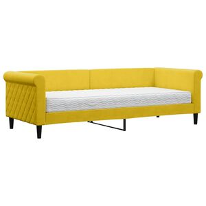 vidaXL Sof&aacute;-cama com colch&atilde;o 80x200 cm veludo amarelo