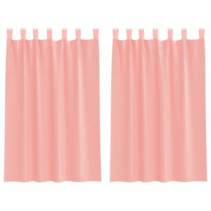 vidaXL Cortinas de voile com la&ccedil;os 2 pcs rosa 140x175 cm