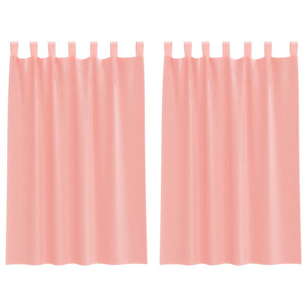 vidaXL Cortinas de voile com la&ccedil;os 2 pcs rosa 140x175 cm