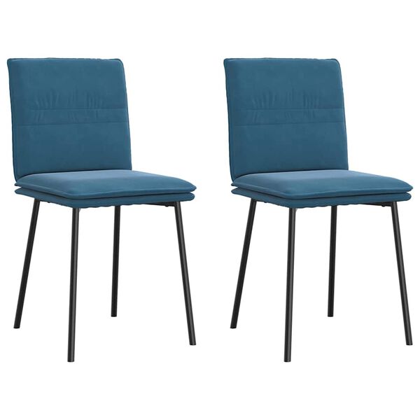vidaXL Cadeiras de jantar 2 pcs veludo azul