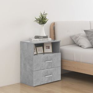 vidaXL Mesa de cabeceira 50x32x60 cm cinzento-cimento