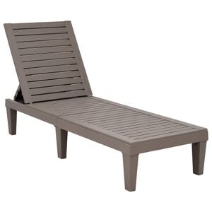 vidaXL Espregui&ccedil;adeira 155x58x83 cm polipropileno castanho-claro