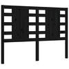 vidaXL Estrutura de cama de casal com cabeceira madeira maciça preto