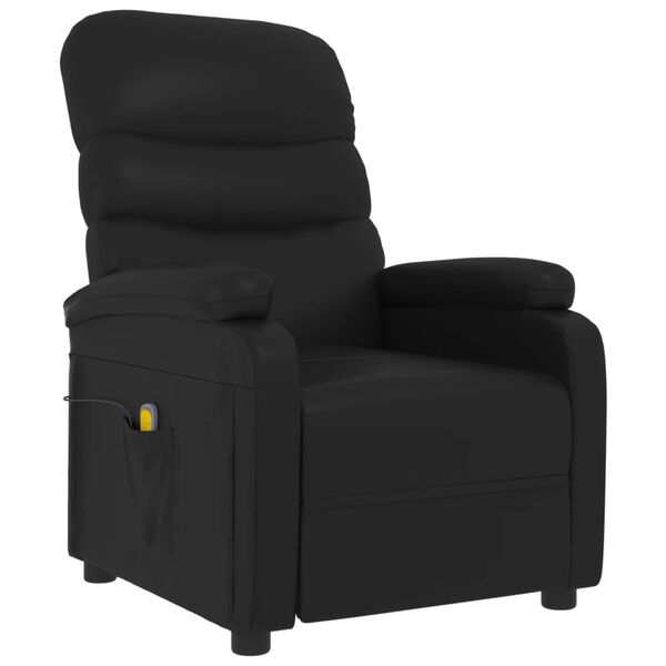 vidaXL Poltrona de massagens couro artificial preto