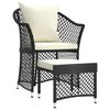 vidaXL 2 pcs conjunto lounge de jardim c/ almofad&otilde;es vime PE preto
