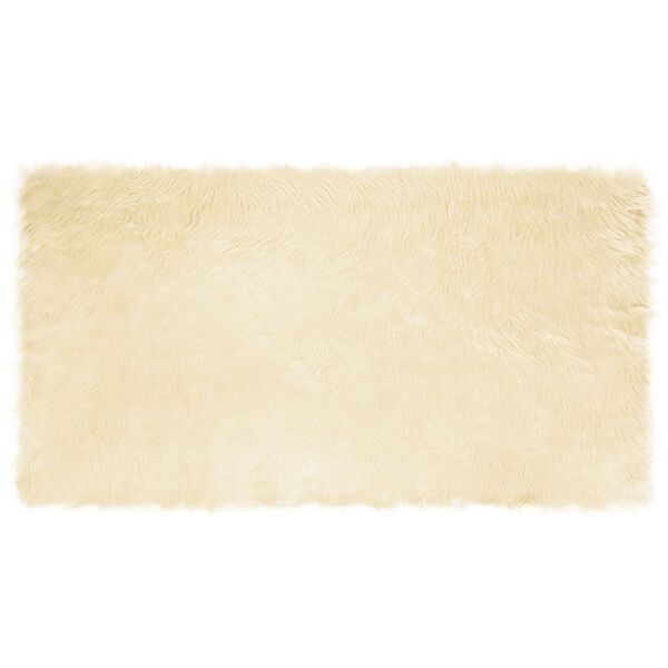 vidaXL Tapete Sintético de Pele de Ovelha Tafalla Creme 80 x 150 cm