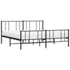 vidaXL Estrutura de cama com cabeceira e p&eacute;s 193x203 cm metal preto