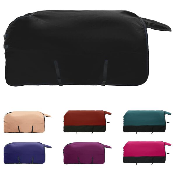 vidaXL Cobertor de Cavalo Verde Escuro e Preto 105 cm Poli&eacute;ster