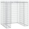 vidaXL Muro gabi&atilde;o p/ caixote do lixo 110x91x120 cm ferro galvanizado