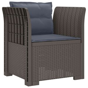 vidaXL Poltrona 1 Lugar com Almofadas Look Rattan PP Cinzento-claro