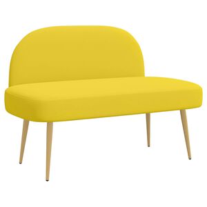 vidaXL Banco estofado com encosto Amarelo-claro 110 x 60 x 76 cm