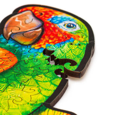UNIDRAGON Puzzle de madeira 291 pcs Playful Parrots King Size 49x27 cm