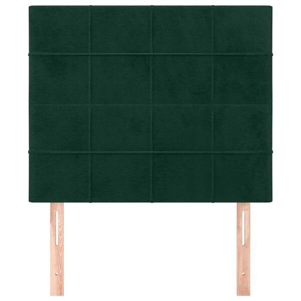 vidaXL Cabeceira Verde Escuro 100x5x118/128 cm Veludo