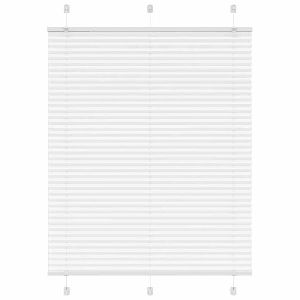 vidaXL Branco Plissada Cega 105x150cm Largura Tecido 104,4cm Poli&eacute;ster