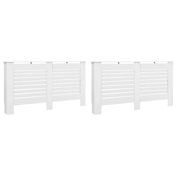 vidaXL Coberturas de radiador 2 pcs 152x19x81,5 cm MDF branco