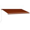 vidaXL Toldo retr&aacute;til autom&aacute;tico 600x300 cm laranja e castanho