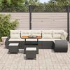 vidaXL Conjunto de Sof&aacute; de Jardim com almofada 9 pcs Preto e Creme