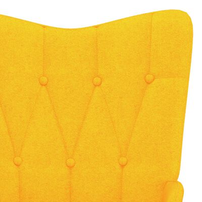 vidaXL Poltrona de descanso com banco tecido amarelo mostarda