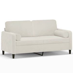 vidaXL Sof&aacute; 2 lugares c/ almofadas decorativas 140 cm veludo creme