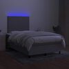 vidaXL Cama box spring c/ colch&atilde;o e LED 120x190 cm tecido cinza-claro