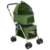 vidaXL Carrinho dobr&aacute;vel c&atilde;es 2 n&iacute;veis 83x48x97 cm tecido oxford verde