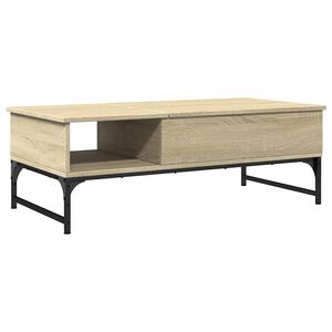 vidaXL Mesa de centro 100x50x35cm deriv. madeira/metal carvalho sonoma