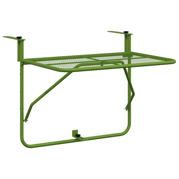 vidaXL Mesa para varanda 60x40 cm a&ccedil;o verde