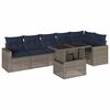 vidaXL Conjunto de sof&aacute; de jardim com 7 pe&ccedil;as e almofadas em rattan sint&eacute;tico cinza
