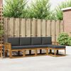 vidaXL Conjunto de Sof&aacute;s para Exterior 5 pcs Natural e Antracite