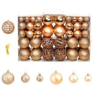 vidaXL Conjunto de bolas de natal 100 pcs 3/4/6 cm rosa/dourado