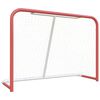vidaXL Baliza h&oacute;quei c/rede 153x60x118cm a&ccedil;o/poli&eacute;ster vermelho/branco