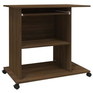 vidaXL Mesa computador 80x50x75 cm derivados madeira carvalho castanho