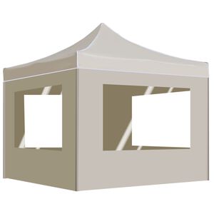 vidaXL Tenda dobr&aacute;vel profissional com paredes alum&iacute;nio 2x2 m creme