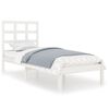 vidaXL Estrutura cama pequena solteiro 75x190 cm madeira maci&ccedil;a branco