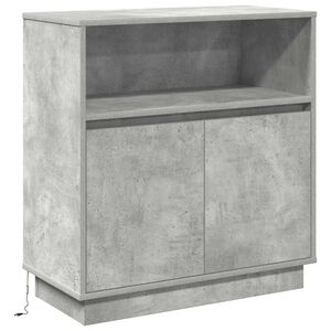 vidaXL Aparador LED Cinzento cimento 71 x 34,5 x 75 cm