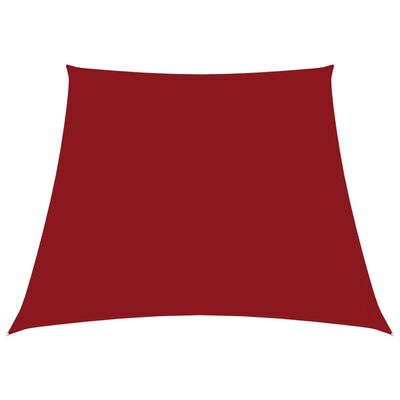 vidaXL Para-sol estilo vela tecido oxford trapézio 3/5x4 m vermelho