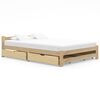 vidaXL Estrutura de cama com 4 gavetas 160x200 cm pinho maci&ccedil;o