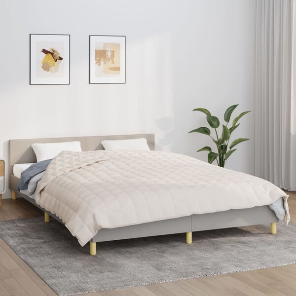 vidaXL Manta pesada 9 kg 200x200 cm tecido creme-claro