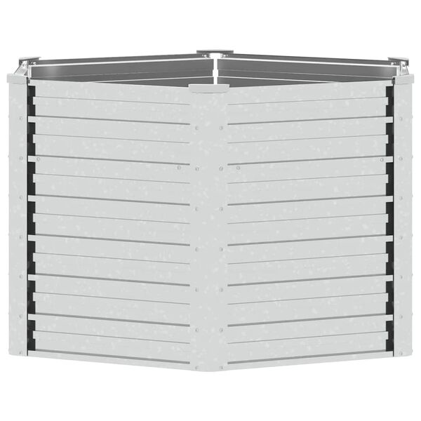 vidaXL Canteiro elevado de jardim 129x77 cm aço galvanizado prateado
