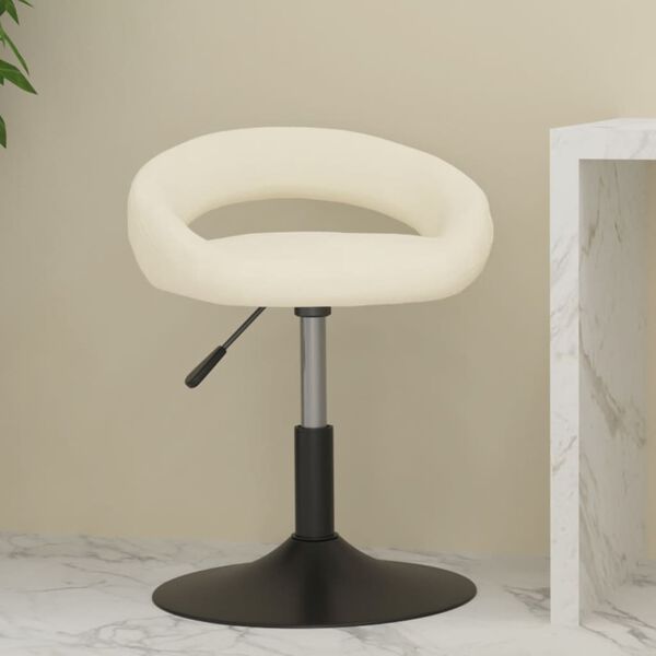 vidaXL Banco de bar veludo cor creme