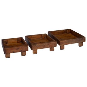 vidaXL Suporte para Plantas 3 unid. Castanho 35 x 35 x 12 cm