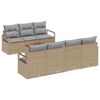 vidaXL Conjunto de Sof&aacute; de Jardim com almofada 8 pcs Bege vime PE