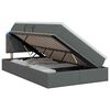 vidaXL Cama de Armazenamento LED com Colch&atilde;o Cinzento-Escuro