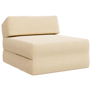 vidaXL Sof&aacute; Cama Dobr&aacute;vel Creme 60 x 70 x 41 cm Tecido