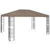 vidaXL Gazebo com cordões de luzes LED 4x3 m cinza-acastanhado
