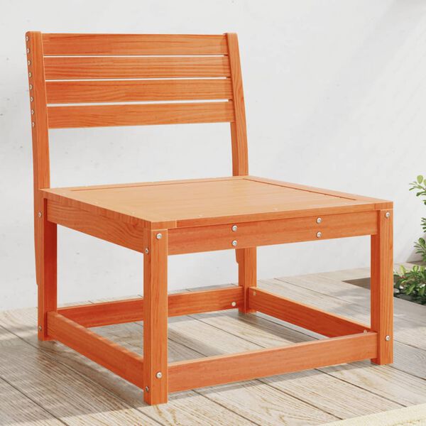 vidaXL Sof&aacute; s/ bra&ccedil;os p/ jardim 63,5x73x78cm pinho maci&ccedil;o castanho-mel