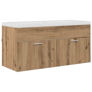 vidaXL Arm&aacute;rio de Banheiro Carvalho Artesanal 100 x 38,5 x 46 cm